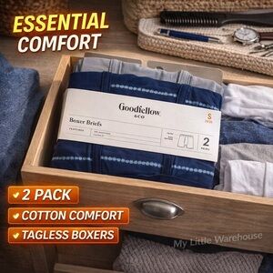 Goodfellow & Co Mens Boxer Briefs Small 28-30 Striped 2 Pack NWT Cotton